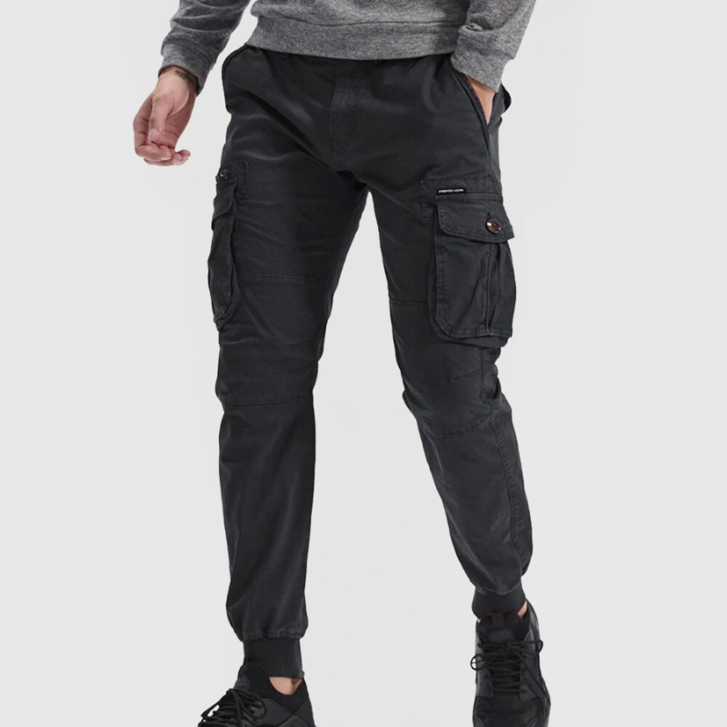 Men's Slim Fit Trousers with Drawstring Waist