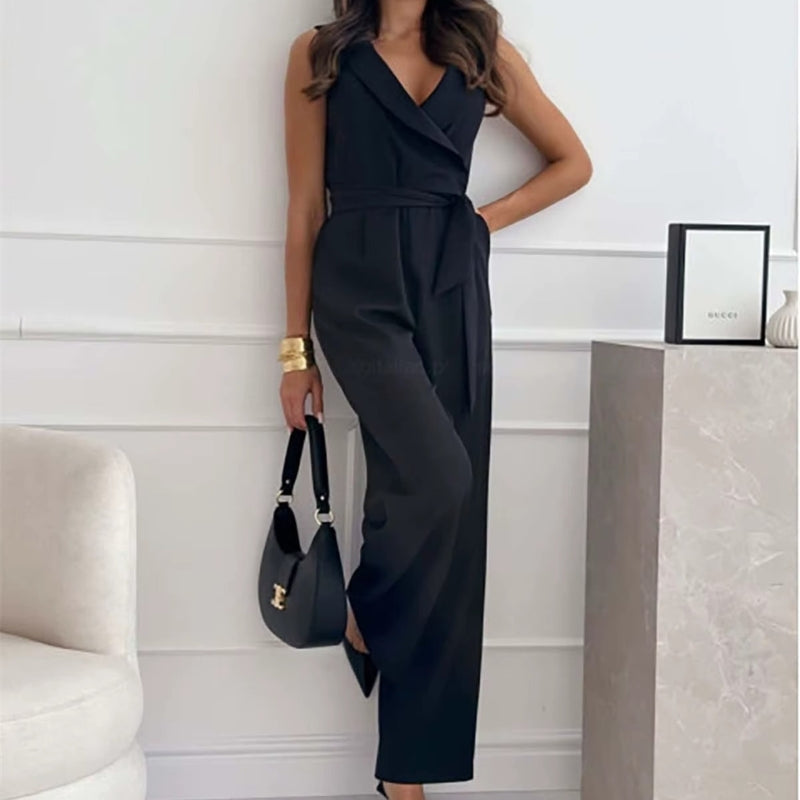 Women’s Sleeveless V-Neck Jumpsuit