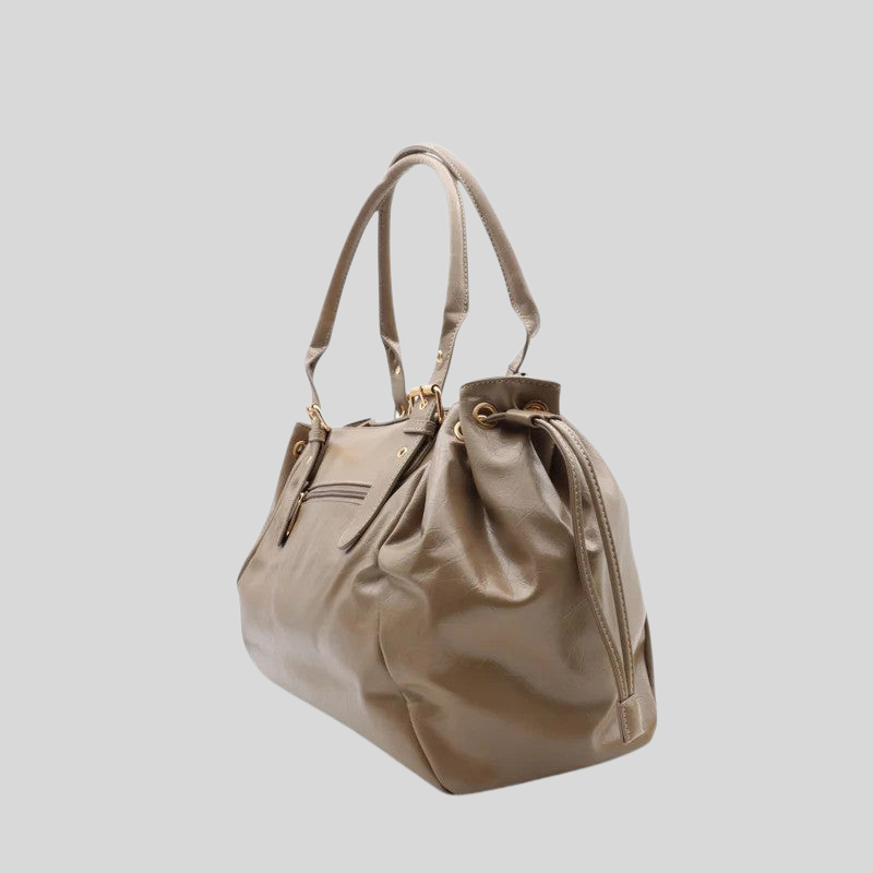 Handbag with Adjustable Strap and Multiple Zipper Compartments