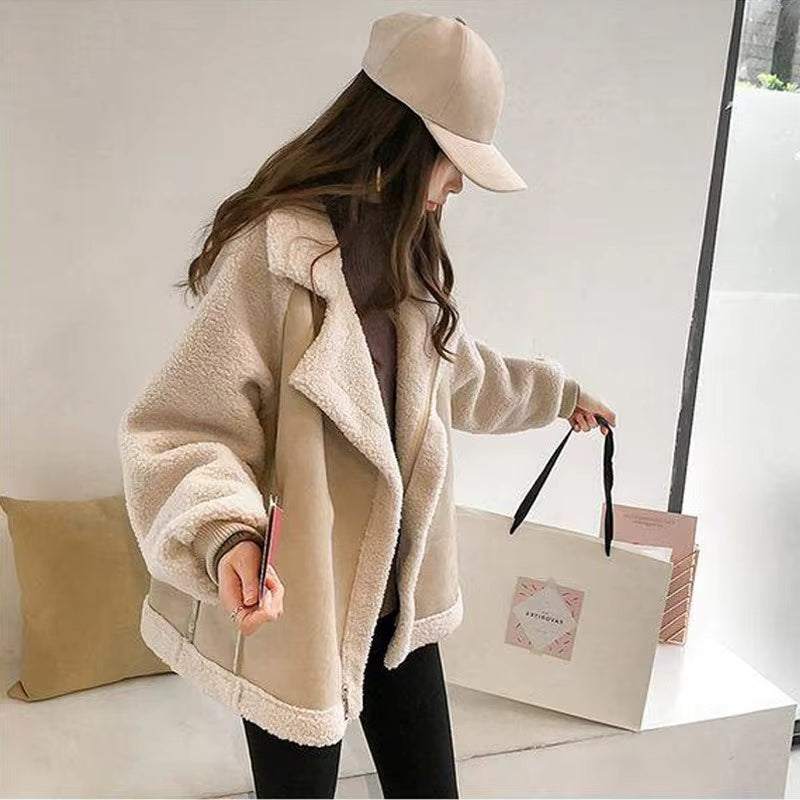 Women’s Oversized Long Zip Coat with Side Pockets