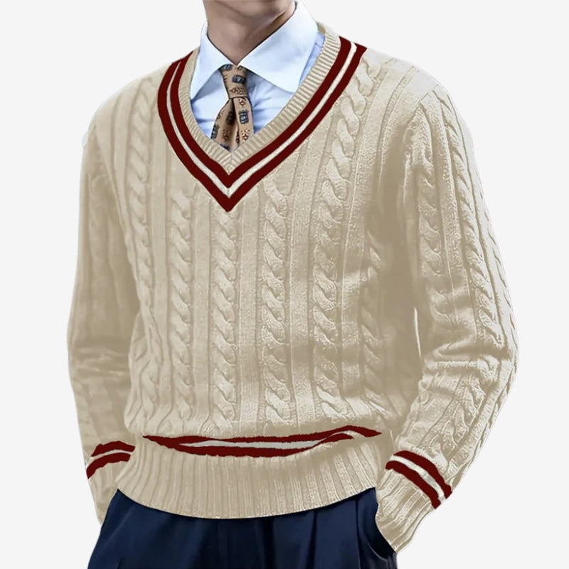 Benno – Slim-fit trui met V-hals en lange mouwen Velani