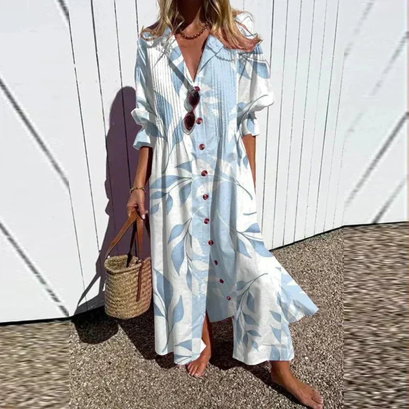 Women’s Maxi Dress Flowy Long Sleeves