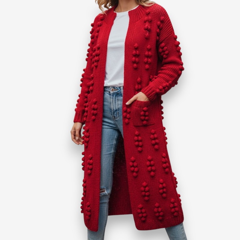 Sophia – Long Sleeve Oversize Coat with Bubble Design