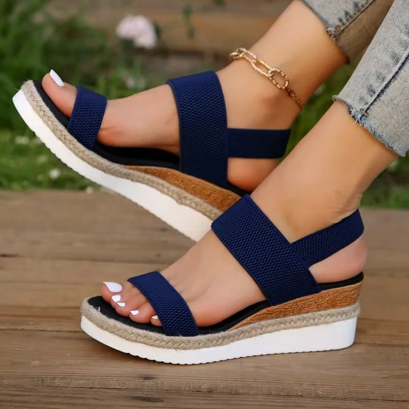 Chunky Sole Strap Sandals with Open Toe