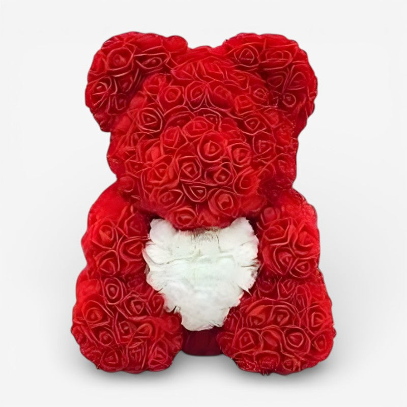 Rose Teddy Bear with Heart Decoration on Front