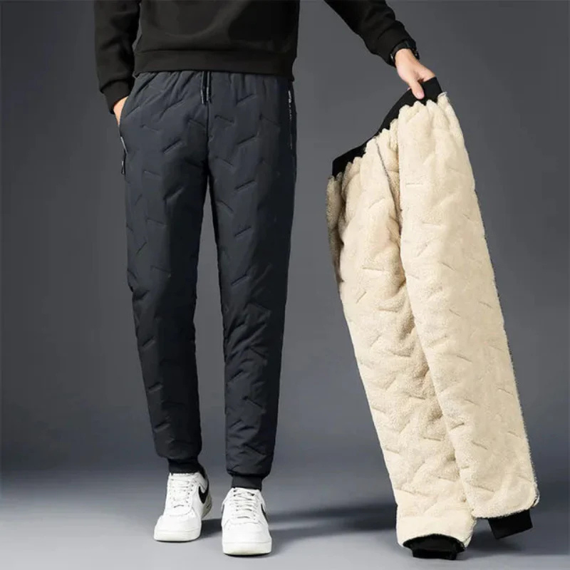 David – Slim Fit Fleece Lined Pants with Pockets and Drawstring