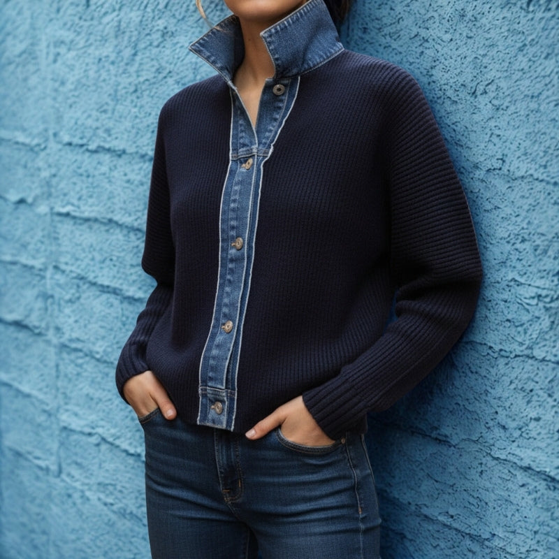 Amelia – Long Sleeve Jacket with Button Closure