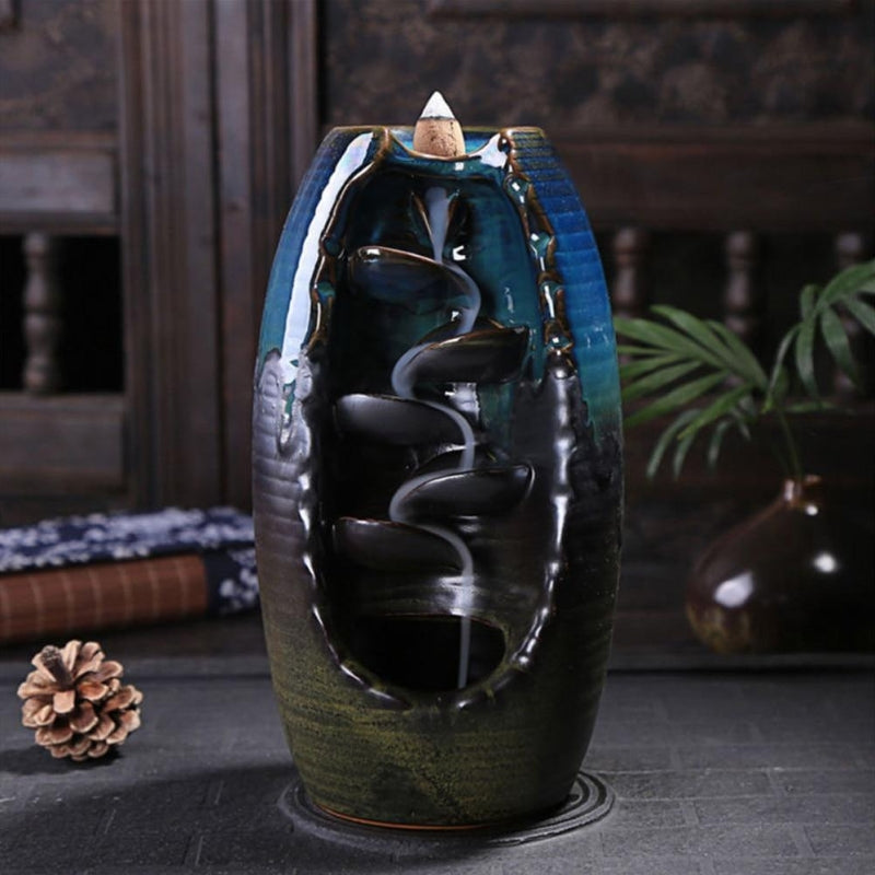 MistFlow – Waterfall Incense Holder Round Design