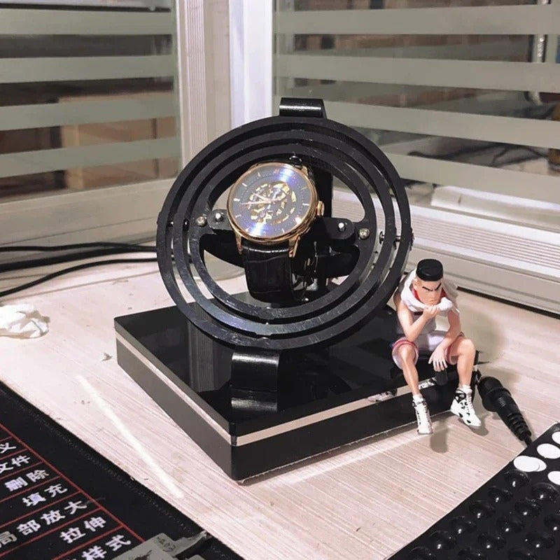 TimeVault – Watch Winder Case with Square Stand & Rotating Mechanism