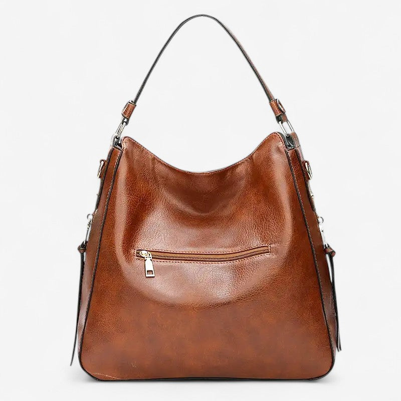 Stella – Schoudertas met Ritssluitingszakken aan de Zijkant en Verstelbare Schouderriem Velani