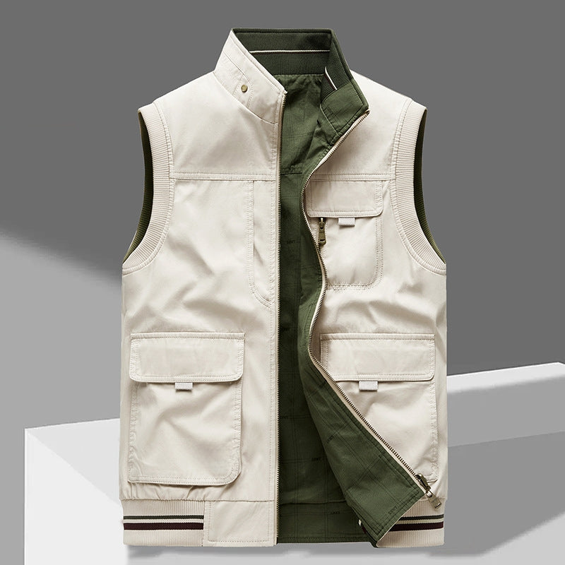 Mason – Standup Collar Vest with Zipper Closure