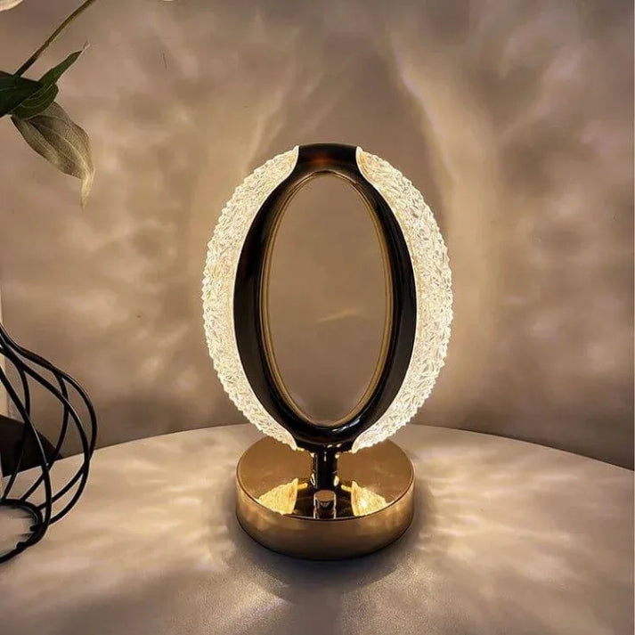 LumiGlow – Rechargeable Crystal Table Lamp with Adjustable Lighting
