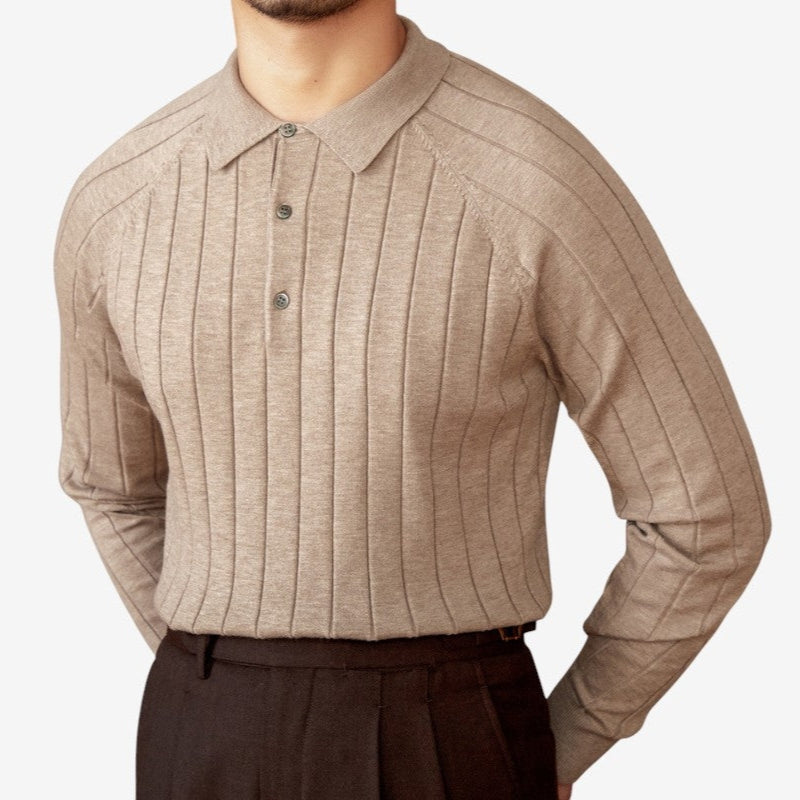 Ethan – Long Sleeve Shirt with Fold Over Collar