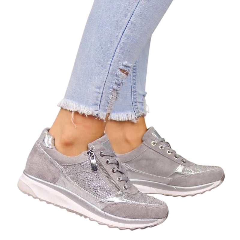 Isabelle – Sneakers met vetersluiting en ritssluiting Velani