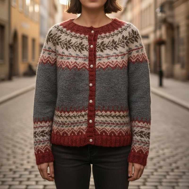 Sophia – Long Sleeve Sweater with Button Closure