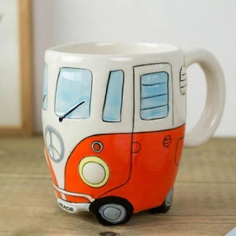 RideSip – Coffee Mug with Handle and Bus Inspiration