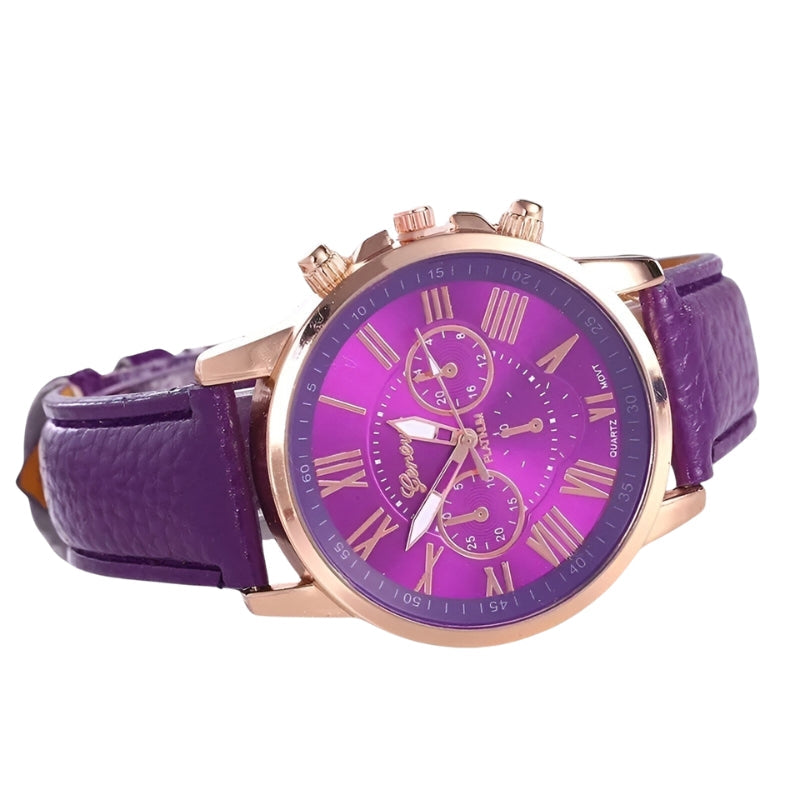 Noor - Horloge met Rond Wijzerplaat en Verstelbare Band Velani