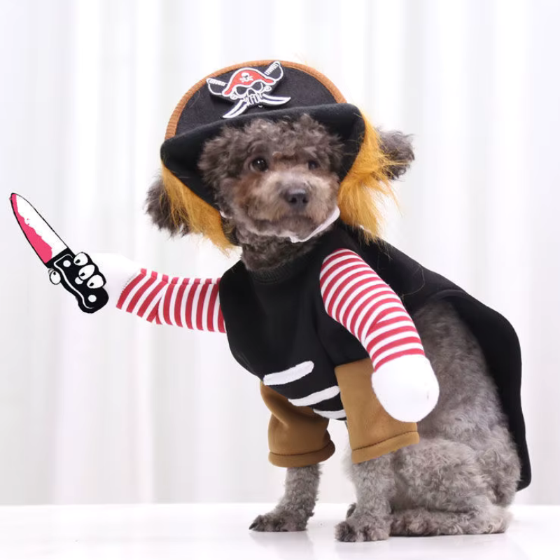 CaptainTail - Pirate Dog Costume With Hat for Halloween