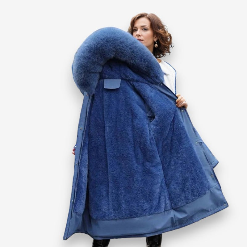 Sophia – Long Sleeve Jacket with Fur Collar