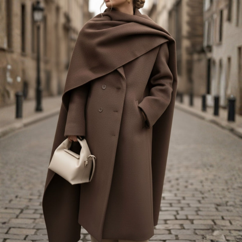 Isabella – Long Sleeve Coat with Pocket and Button Closure