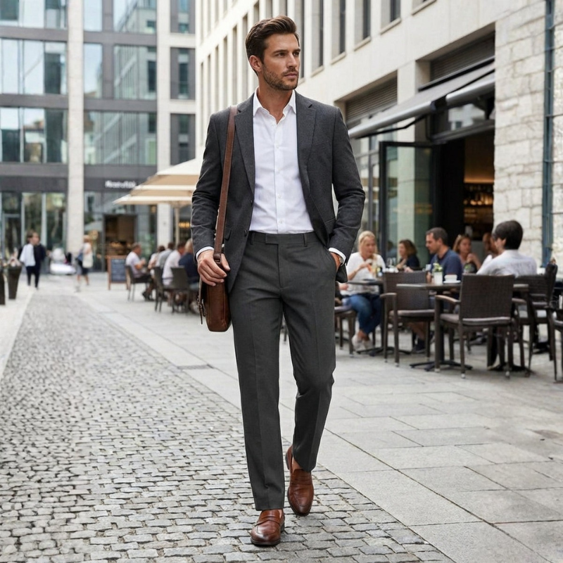 Men's Tailored Cotton Chinos with Adjustable Waist