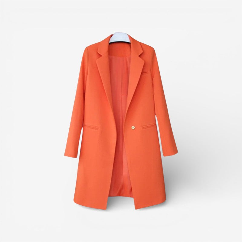 Grace – Long Sleeve Jacket with Down Collar and Button Closure