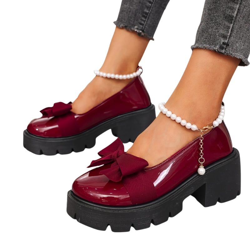 Isolde – Pumps met Strik, Dikke Zool en Ademend Design Velani