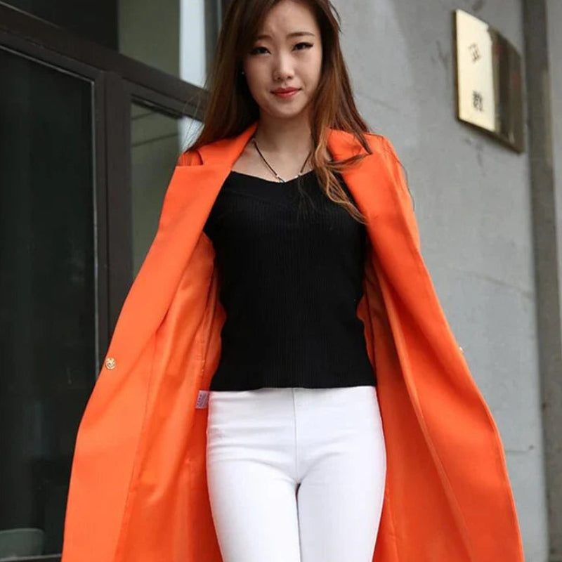 Grace – Long Sleeve Jacket with Down Collar and Button Closure