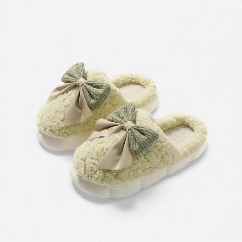 Emma – Round Toe Fur Slippers with Thick Sole and Plush Lining