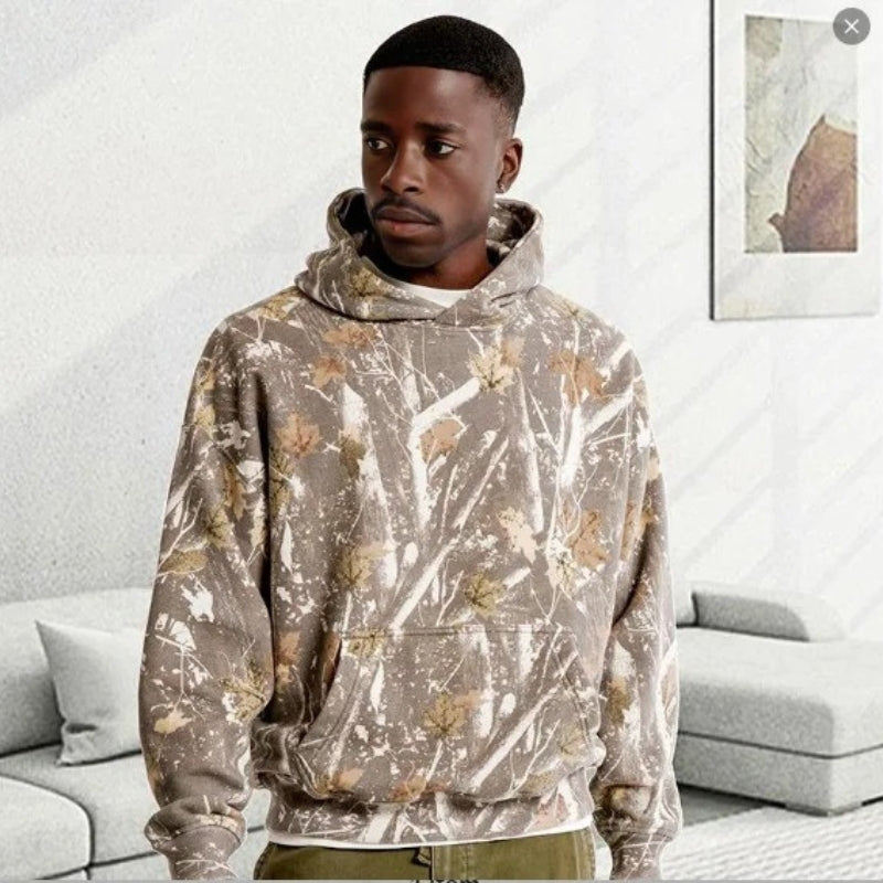 Liam – Long Sleeve Hoodie with Pockets and Floral Print
