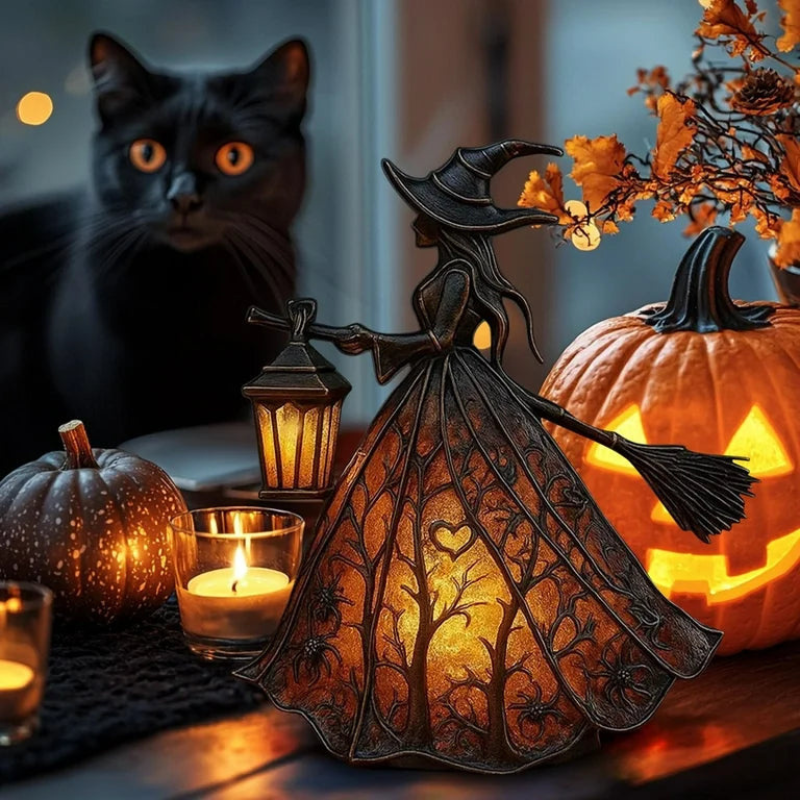 Halloween Witch Lamp with LED Lighting