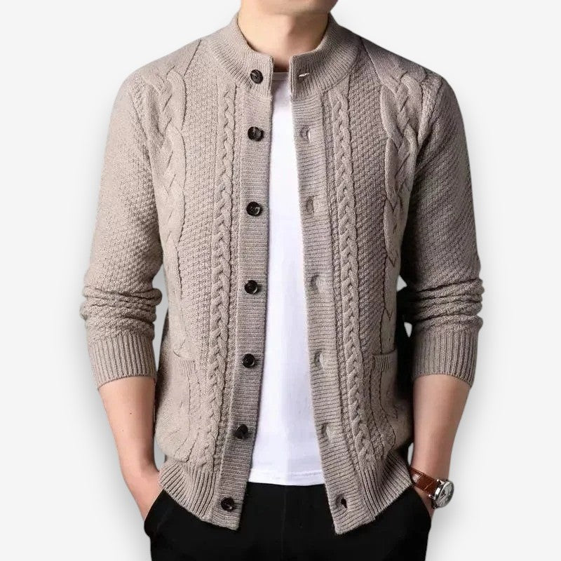 Ethan – Long Sleeve Sweater with Button Closure and Pockets