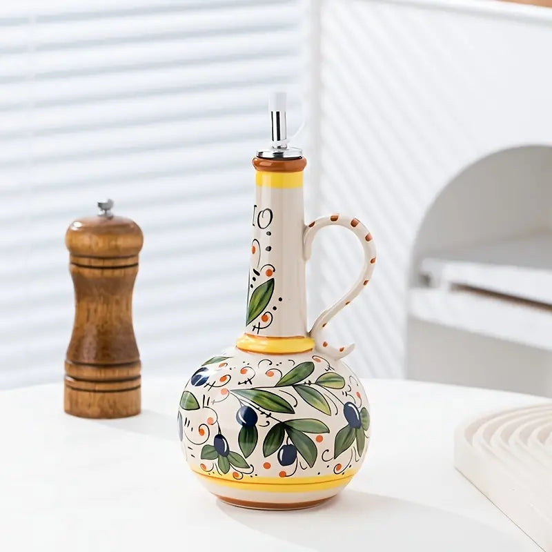 AromaPour – Oil Dispenser Bottle with Flower Pattern and Handle