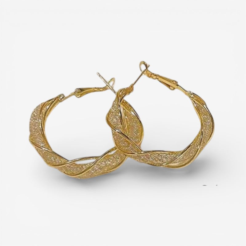 Hoop Earrings with Twisted Design