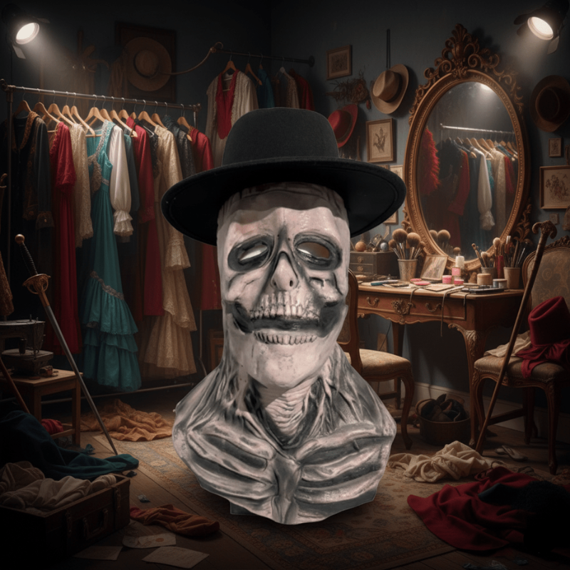 Realistic Skeleton Mask with Hat for Halloween Events