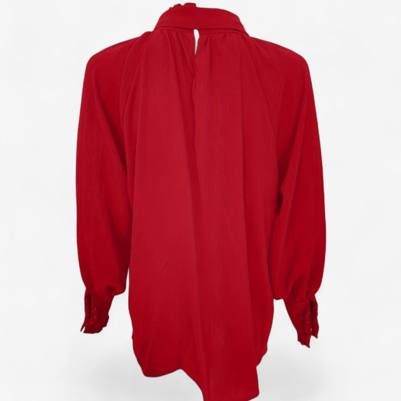 Nora – Blouse met strik ruches en lange mouwen Velani