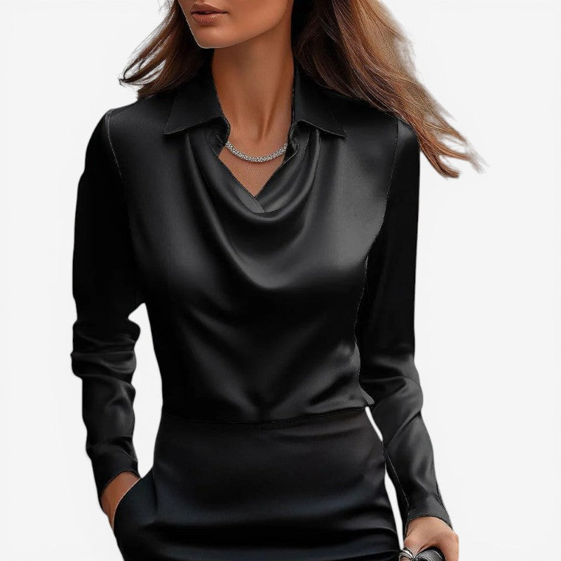 Women’s High Collar Slim Fit Blouse