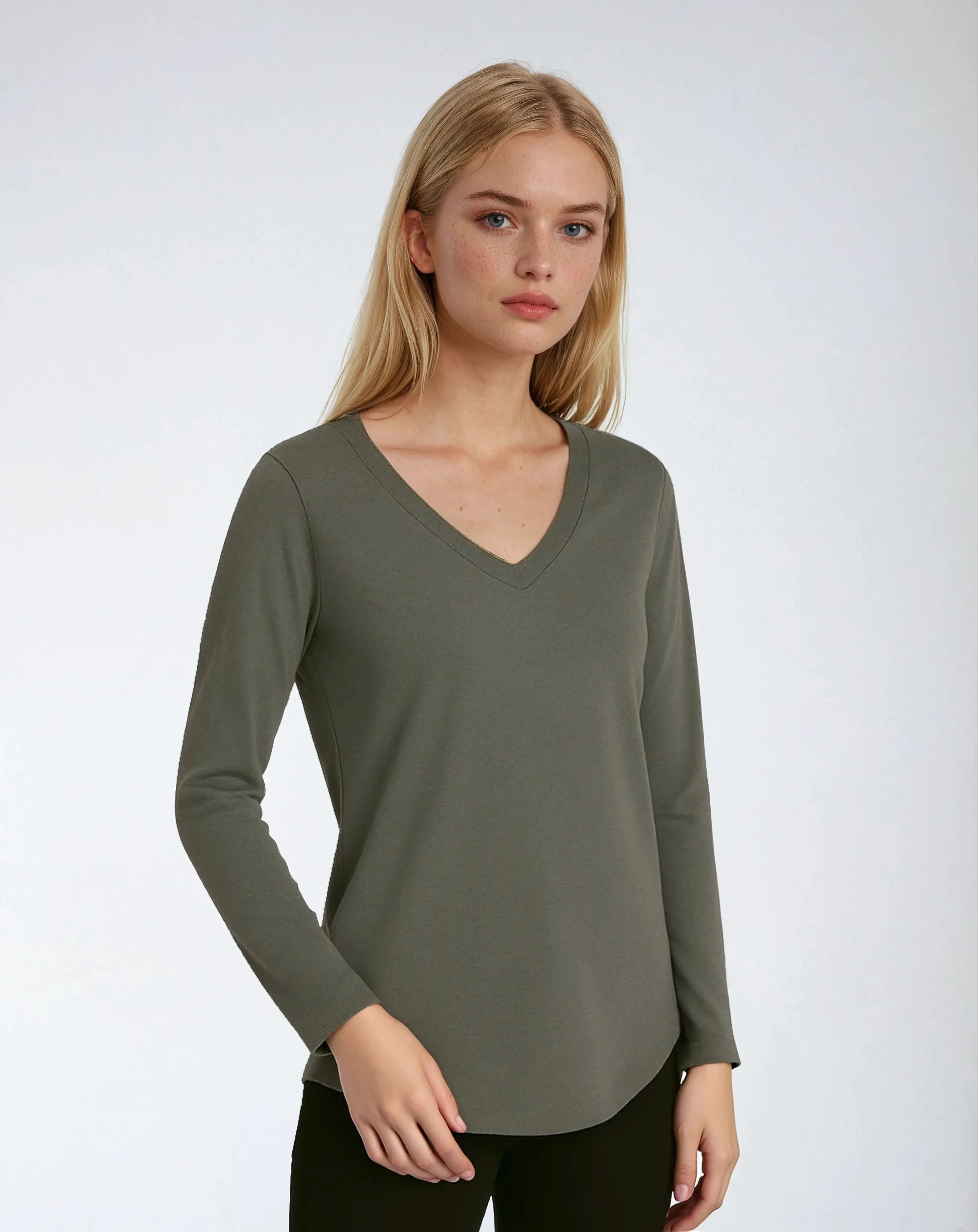 Polyester Stijlvolle Top Met Lange Mouw-Blouses & Tops-Velani-Velani