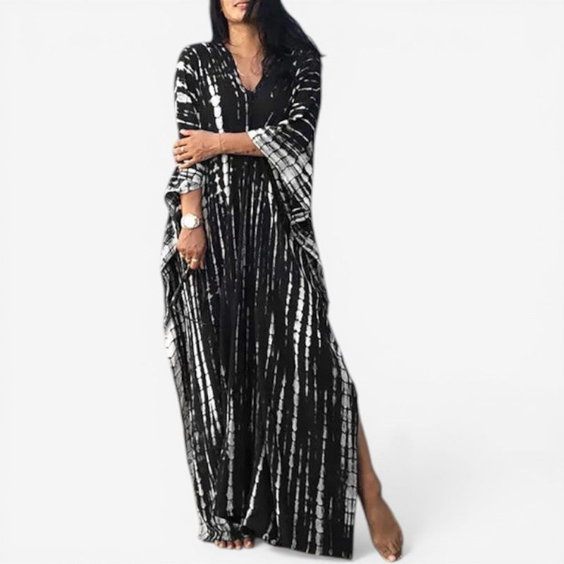 V-Neck Long Sleeve Maxi Dress
