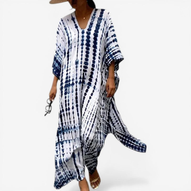 V-Neck Long Sleeve Maxi Dress