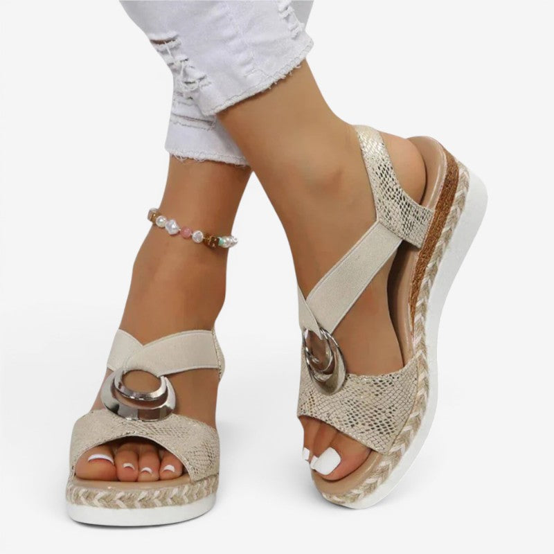 Womens Peep Toe Wedge Sandals
