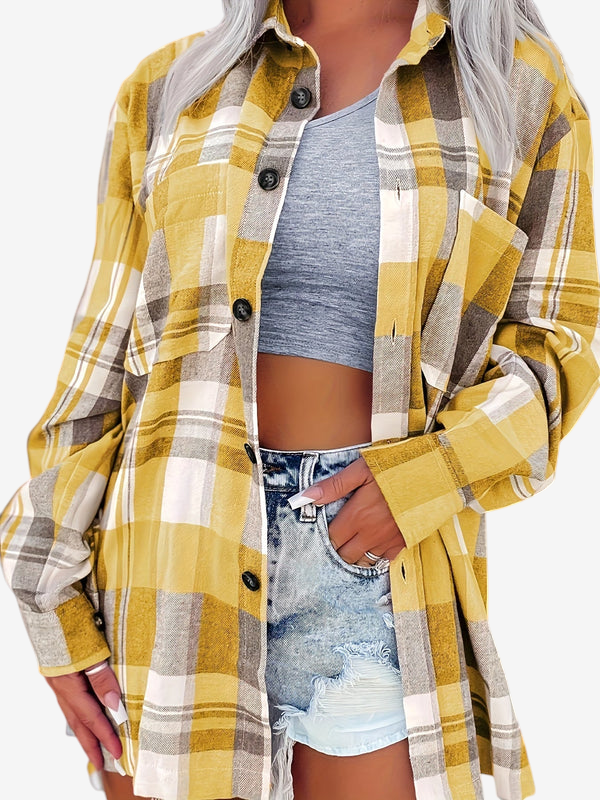 Velmira – Women's Gingham Long Sleeve Shirt