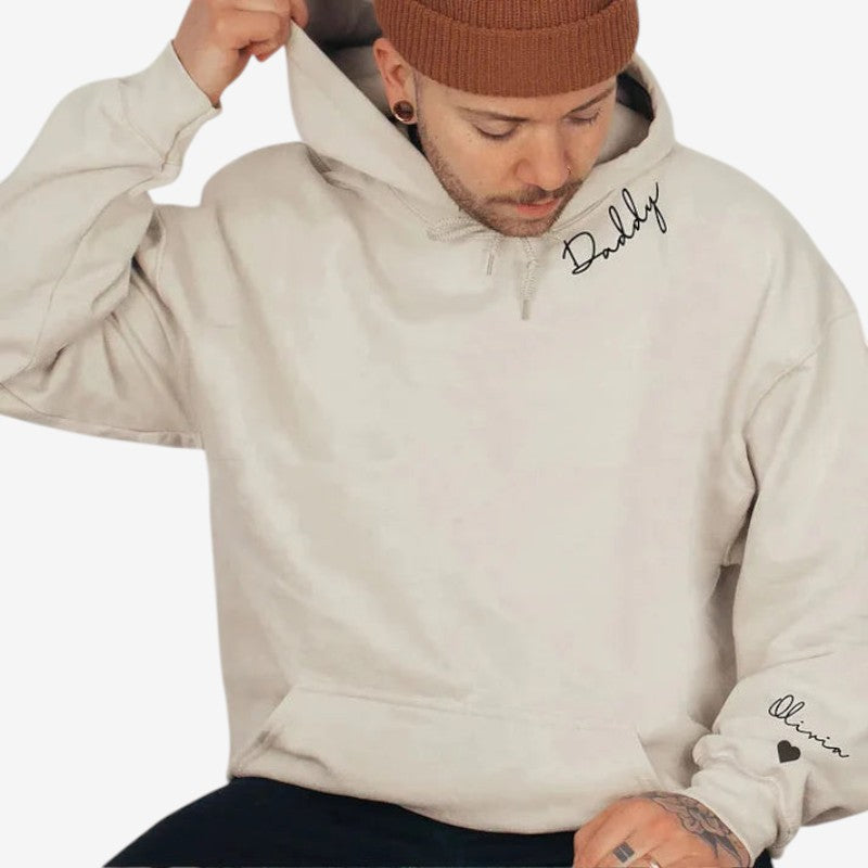 Long Sleeve Hoodie with Embroidered Name