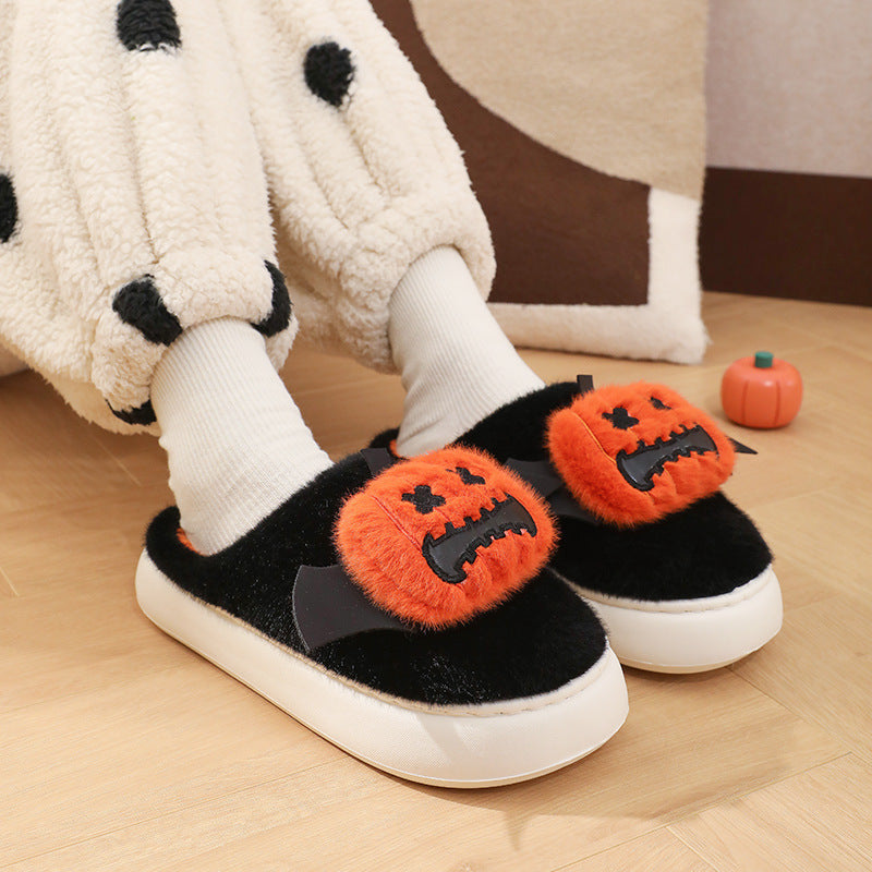Cozy Halloween Slippers with Fun Cartoon Design