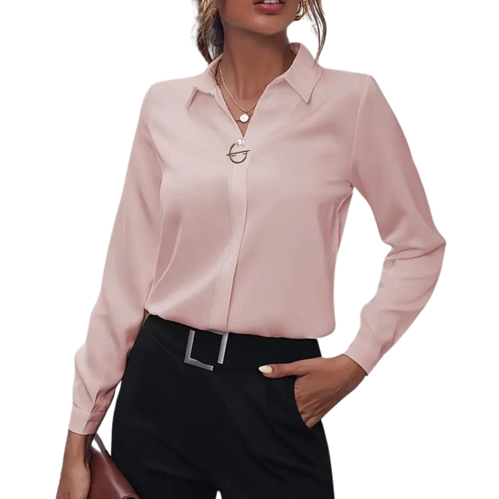 Hessel – Blouse met Lange Mouwen en Omgeslagen Kraag Velani