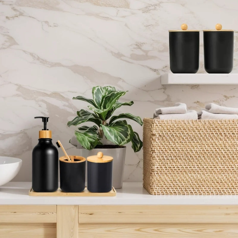 BathNexa – Badkamer Accessoireset met Navulbare Zeepdispenser Velani