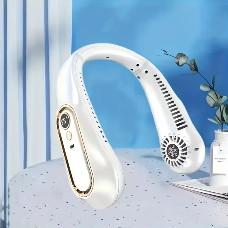 Wearable Neck Fan with Digital Display