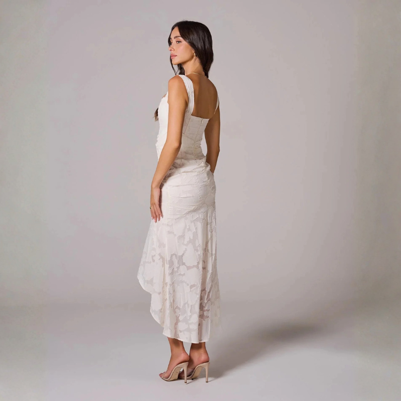 Elegant Off Shoulder Maxi Dress with Ruched Waist