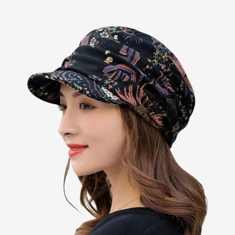 Sienna – Gorra redonda plegable con diseño floral