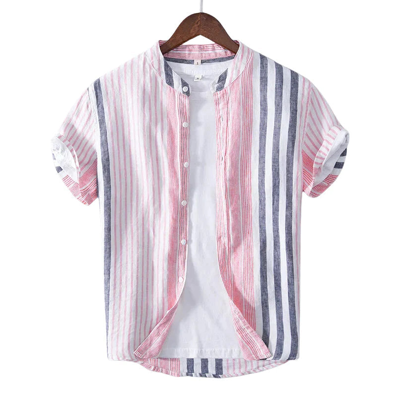 Malvin – Gestreept Shirt met Halflange Mouwen en Ronde Hals Velani